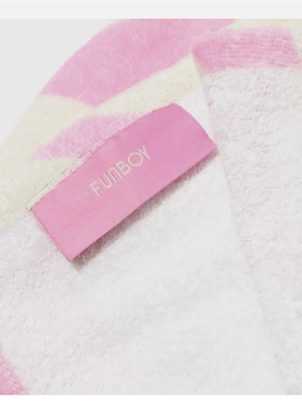 Funboy Poolside Leisure Club Beach Towel Pink & Cream Stripes NEW